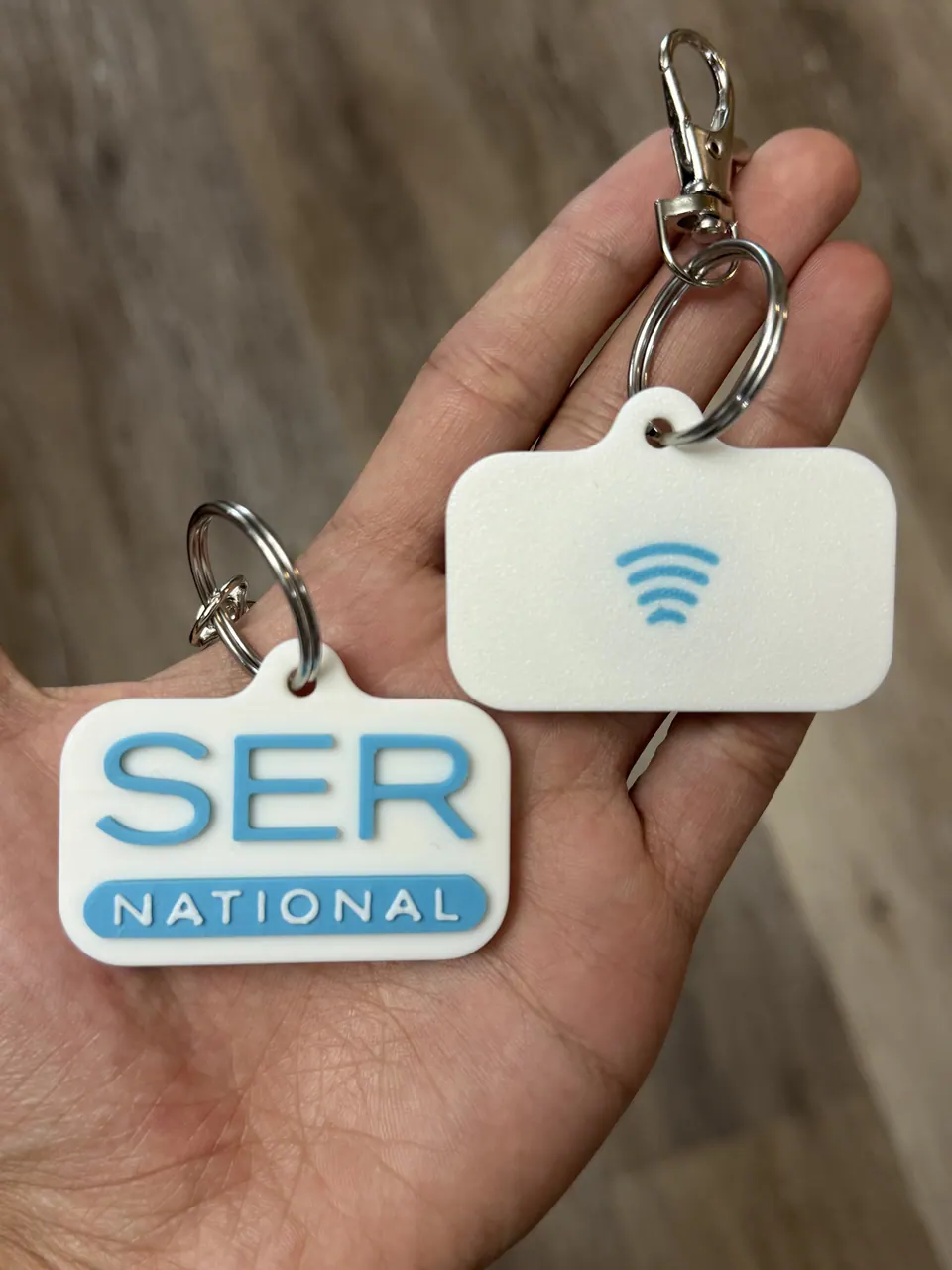 Custom NFC keychains made by Giode3D: SER National