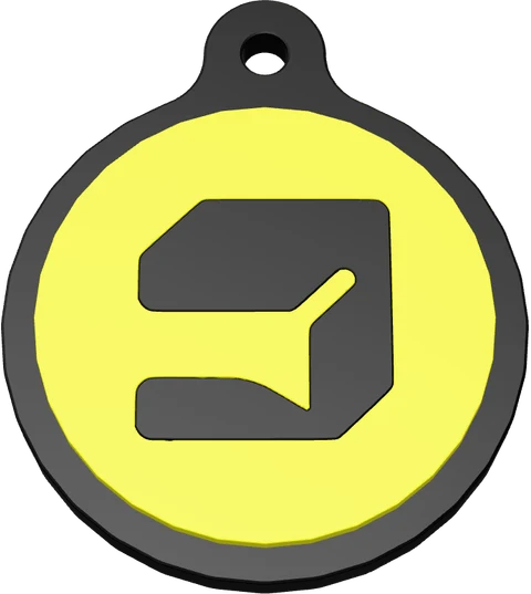 3D render of the Giode3D keychain over the phone’s camera